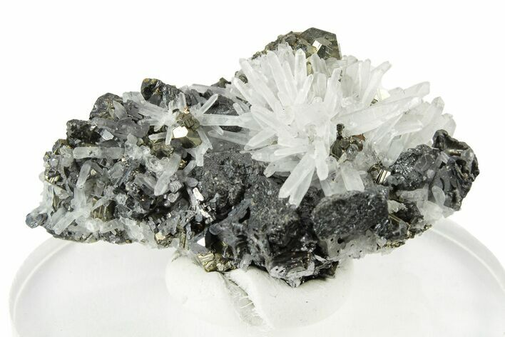 Beautiful Quartz Crystals with Pyrite & Sphalerite - Peru #250282